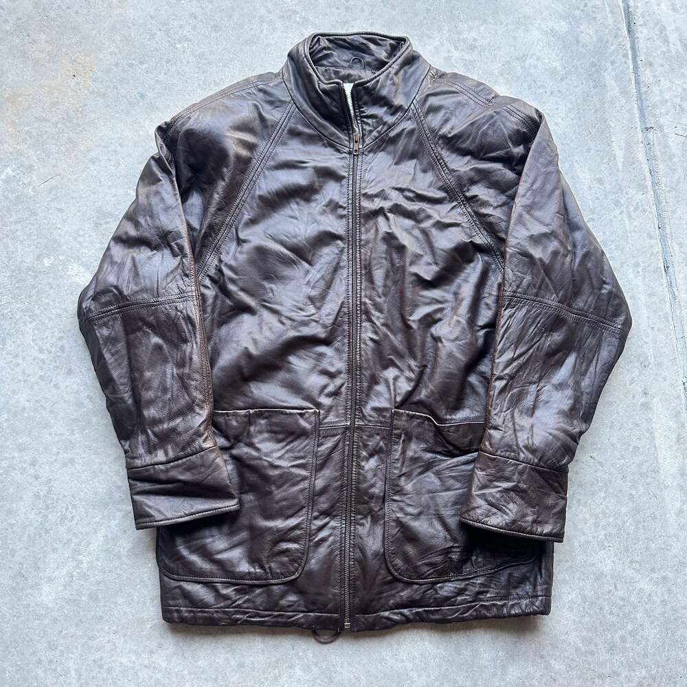 Vintage Spiegel Brown Genuine Leather Jacket - Small